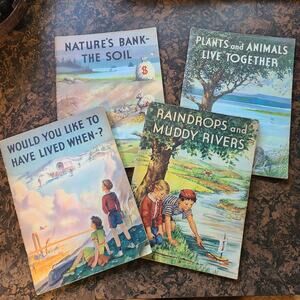 Vintage 1949 Set of 4 National Wildlife Federation Illustrated Children's Book